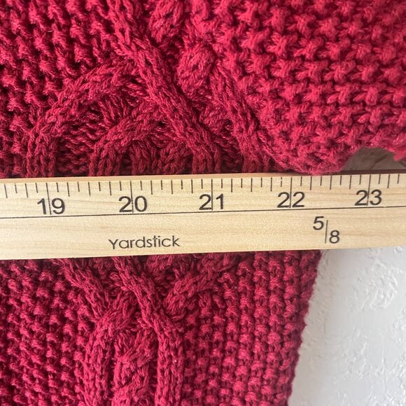 Ruff Hewn Chunky Cable Knit Sweater Womens L Ramie Cotton Crew Neck Cabin Core - Picture 10 of 13